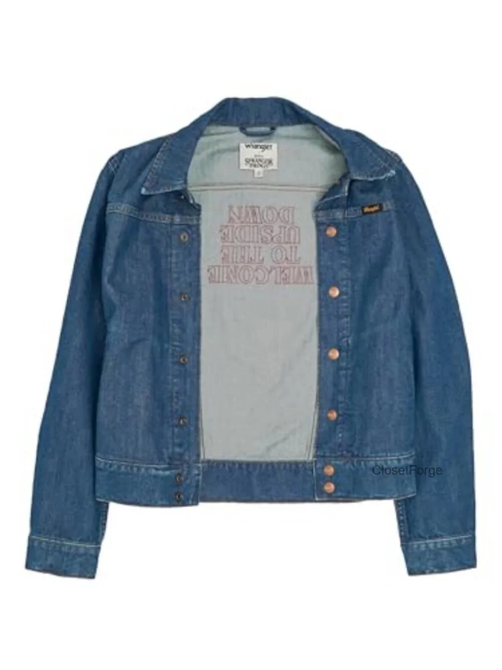 100% Cotton Denim Jacket with Hidden Print